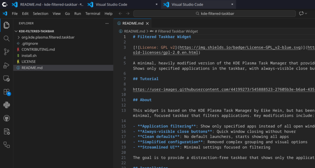 How to get VS Code "Native Tabs" on KDE Plasma (Linux)